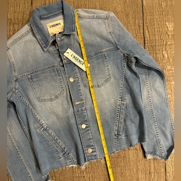L’Agence Janelle Slim Raw Edge Denim Jacket. - Picture 7 of 11